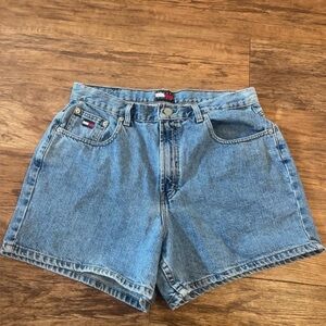 Tommy Hilfiger Light Blue Denim High-Waist Jean Shorts